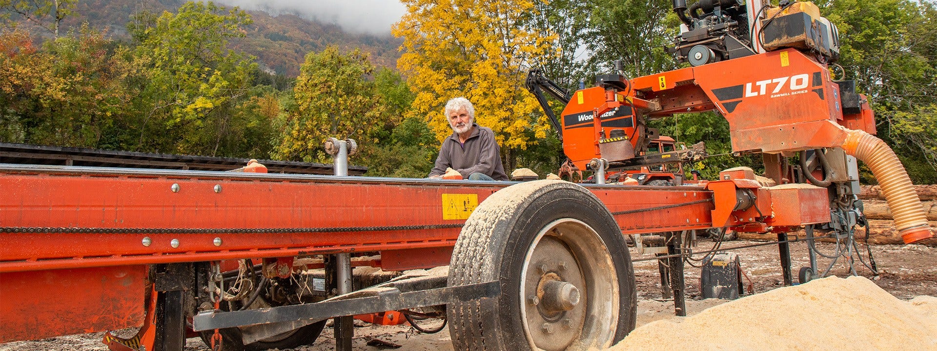 Sawmilling in the French Alps with a Wood-Mizer LT70 Mobile Sawmill 