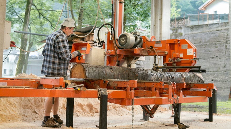 The sawmill has an electric engine